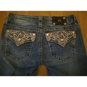 Miss Me Jeans Skinny Jeans Sz 27 Baby Blue Crystal
